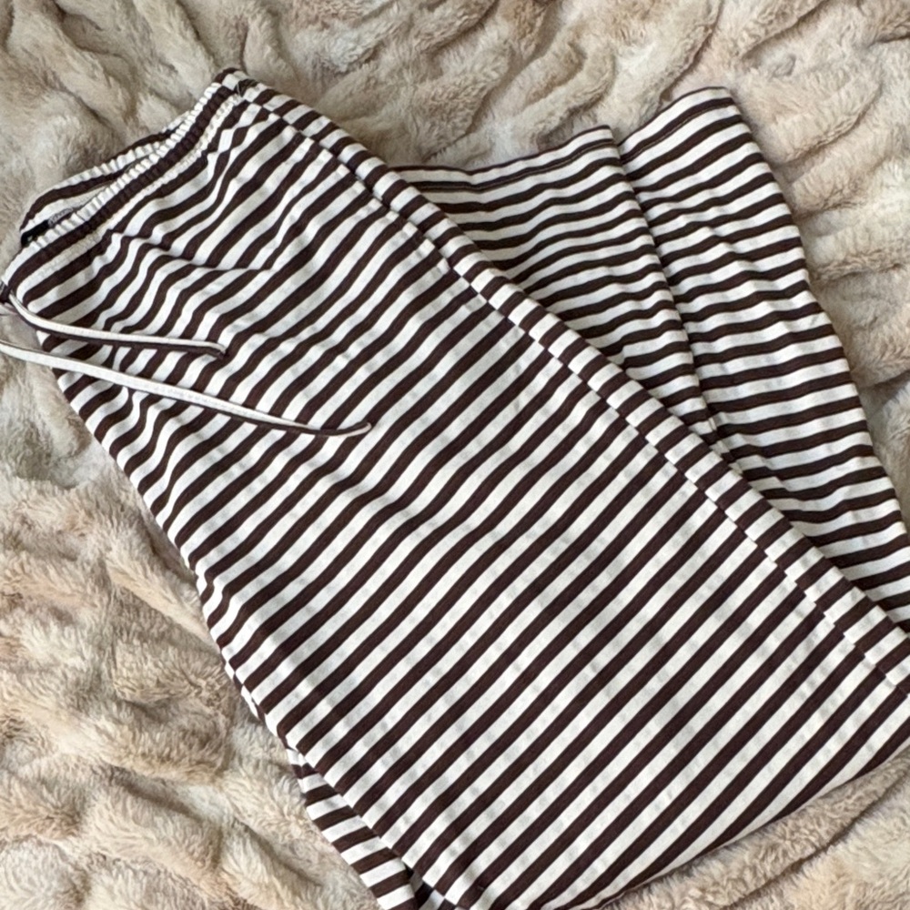 Lioness Striped Lounge Pants - Brown & White